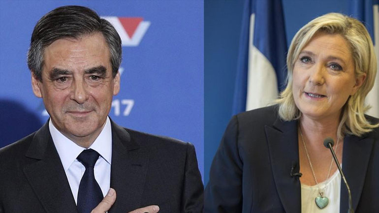Γαλλία: Κλείνει η ψαλίδα μεταξύ Φιγιόν, Λεπέν και Μακρόν