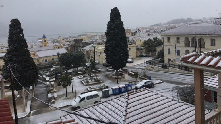 Άσπρη ημέρα στην Κεφαλλονιά