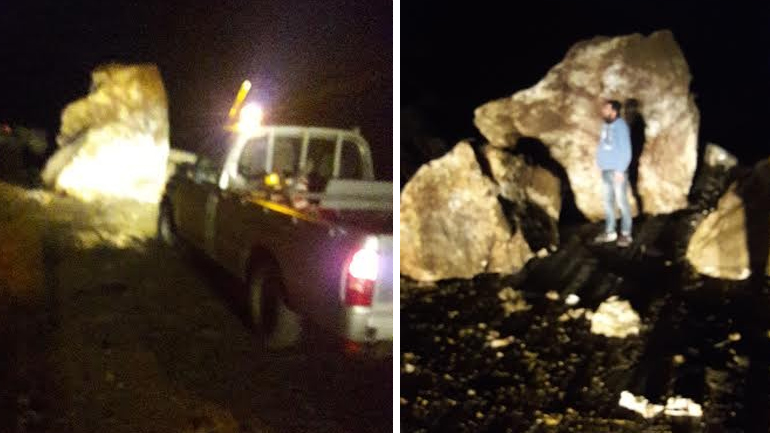 Τεράστιοι βράχοι έπεσαν σε δρόμο στην Κίσσαμο