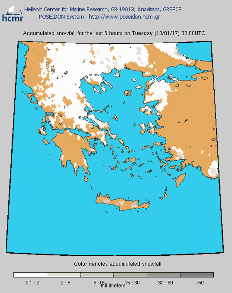 Σε ποιες περιοχές θα χιονίσει τα ξημερώματα της Τρίτης
