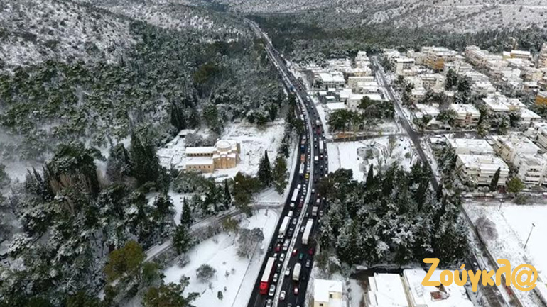 Το χιονισμένο Χαϊδάρι από ψηλά…