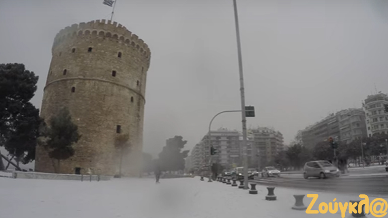 Έτσι καλύφθηκε με χιόνι η Θεσσαλονίκη…