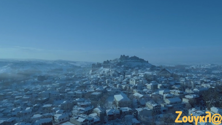 Το χιονισμένο Διδυμότειχο από… ψηλά!