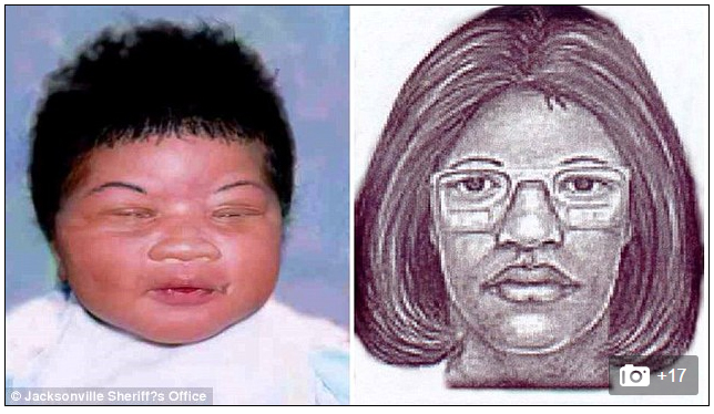 Αριστερά: Η φωτογραφία που έφτιαξε η αστυνομία για την Καμίγια όταν ήταν βρέφος - Δεξιά: Το σκίτσο με την κατά προσέγγιση εικόνα της 18χρονης