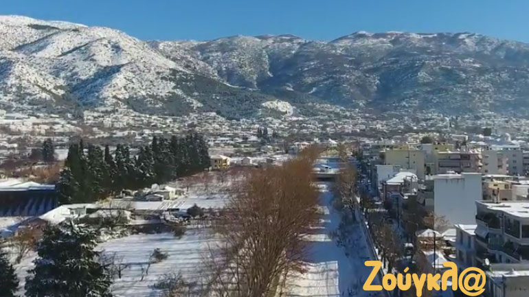 Ένα βίντεο για τον χιονισμένο Βόλο και το Πήλιο