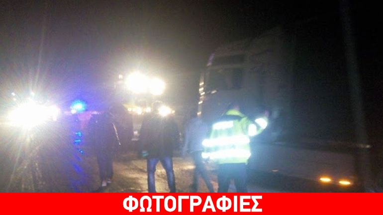 Εκτροπή νταλίκας λόγω χιονόπτωσης στην Ε.Ο Ιωαννίνων-Κοζάνης