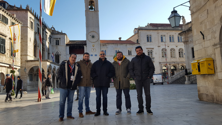 Από αριστερά: Άρης Γαλανόπουλος, Βασίλης Σαρημπαλίδης, Τάκης Θεοχαράκης, Παντελής Πατέλος και Γιάννης Τσιγκρής
