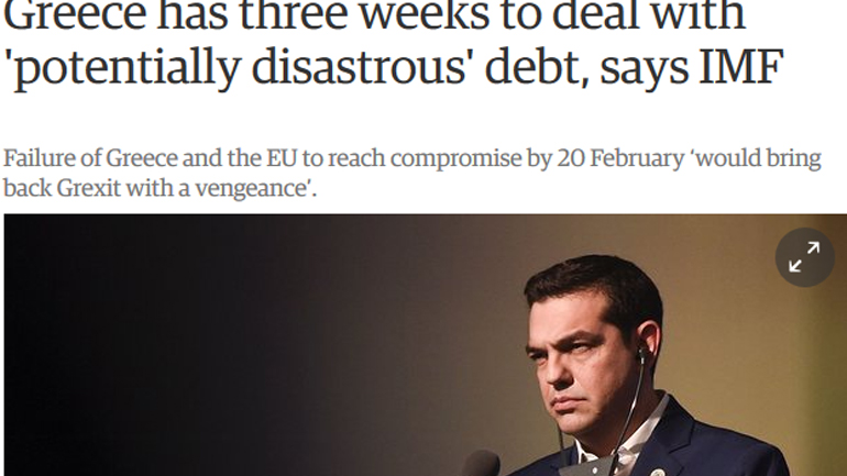 Guardian: Τρεις εβδομάδες προθεσμία για την Ελλάδα Guardian: Τρεις εβδομάδες προθεσμία για την Ελλάδα