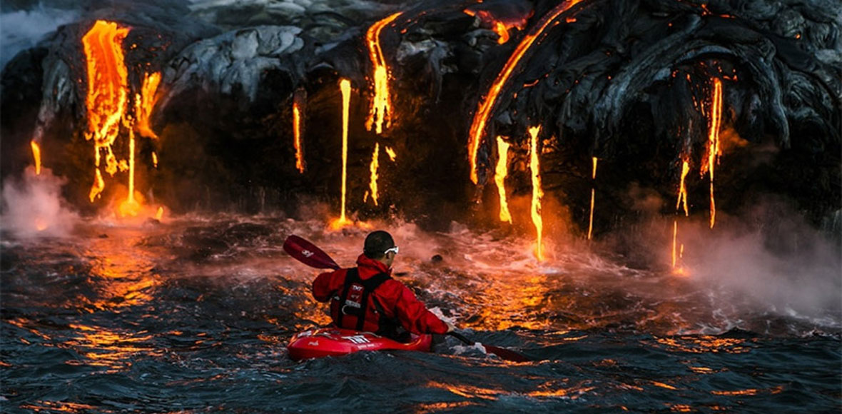 Καγιάκ σε λιωμένη λάβα στη Χαβάη