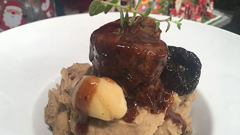 Ψαρονέφρι με πουρέ κάστανο