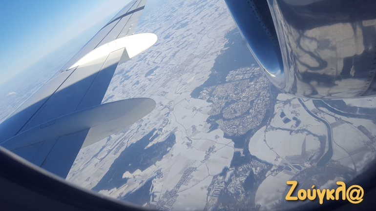 Πάνω από την Γερμανία (η επιστροφή ήταν μέσω Μονάχου) παντού έχει χιόνι! 