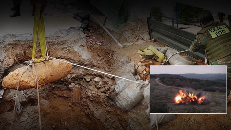 Η έκρηξη της βόμβας στο πεδίο βολής