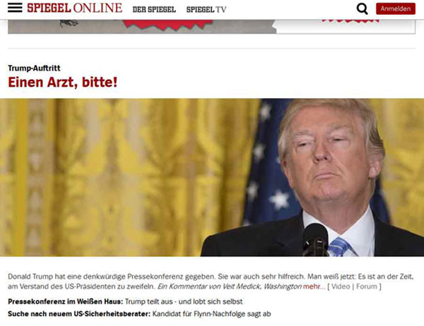 Από την ιστοσελίδα του SPIEGEL: «Έναν γιατρό, παρακαλώ!»