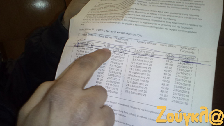 Η οφειλή των 62 ευρώ...