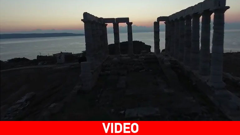 Moναδικά πλάνα από τον Ναό του Ποσειδώνα στο Σούνιο