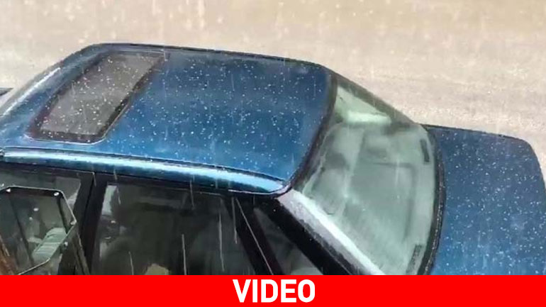 Έπεσε ακόμη και χαλάζι στη Λάρισα