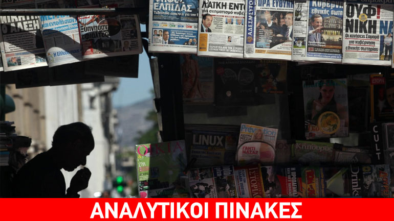 Βουτιά στις κυκλοφορίες των κυριακάτικων εφημερίδων