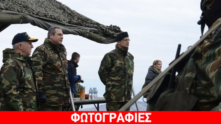 Ο Πάνος Καμμένος σε άσκηση Εθνοφυλάκων στη Θάσο