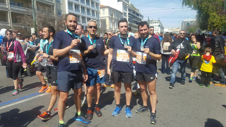 Από αριστερά: Σπύρος Χώτος, Δημήτρης Τρίμης, Κώστας Διαμαντής και Βασίλης Σαρημπαλίδης