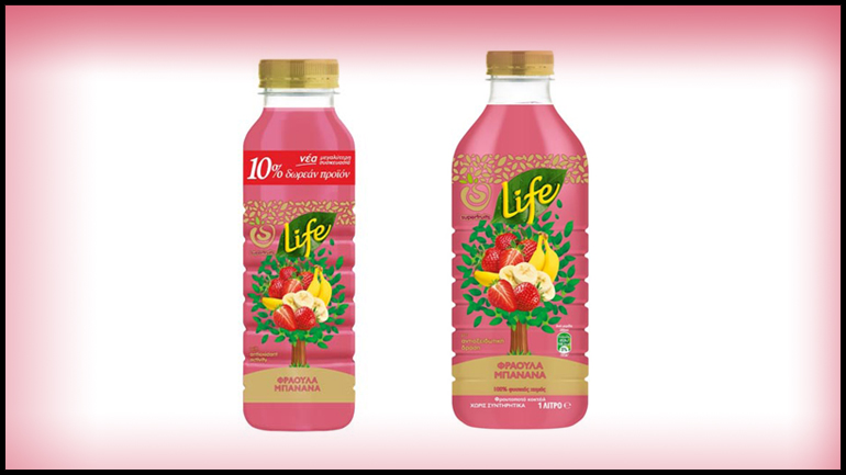 Νέος χυμός ψυγείου Life Superfruits Φράουλα Μπανάνα από τη ΔΕΛΤΑ
