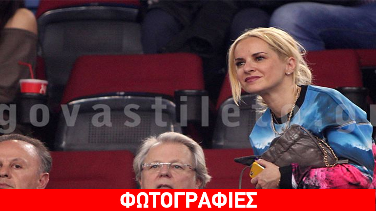 Η Μαρία Μπεκατώρου στον αγώνα του Ολυμπιακού απέναντι στη Real