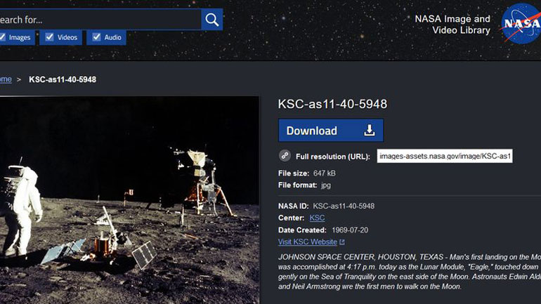 NASA: Πλέον μπορείτε να κατεβάσετε αρχεία πολυμέσων από το site της