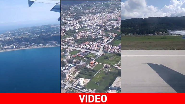 Μοναδικές στιγμές: Airbus A-320 προσγειώνεται με ασφάλεια στη Ρόδο παρά τις αντίξοες συνθήκες
