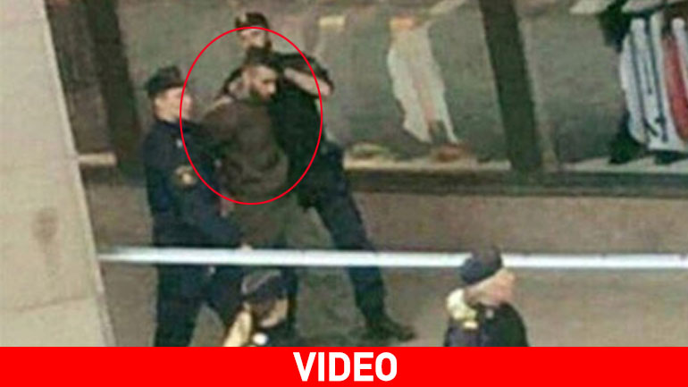 Η στιγμή της σύλληψης ενός υπόπτου για το χτύπημα στη Στοκχόλμη