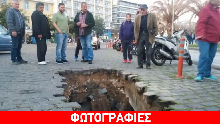 Άνοιξε η γη στην παραλία της Καβάλας