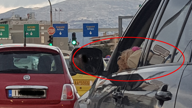 Έβαλε το σκύλο στη θέση του οδηγού… Έβαλε το σκύλο στη θέση του οδηγού…