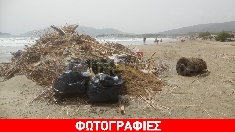 Ζάκυνθος: Λόφους σχηματίζουν τα σκουπίδια στην παραλία του Λαγανά