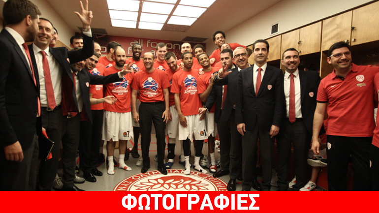 Πανηγύρισαν την πρόκριση στο Final-4 οι παίκτες του Ολυμπιακού