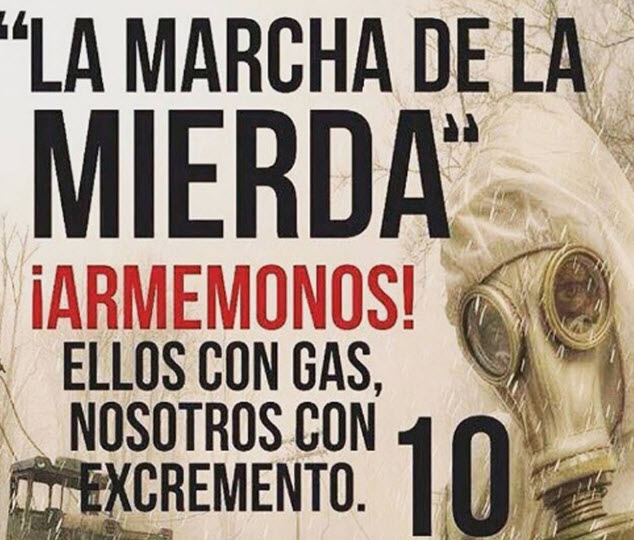 'Η πορεία των περιττωμάτων', όπως ονομάστηκε το τελευταίο κάλεσμα σε διαδηλώσεις εναντίον του Μαδούρο...