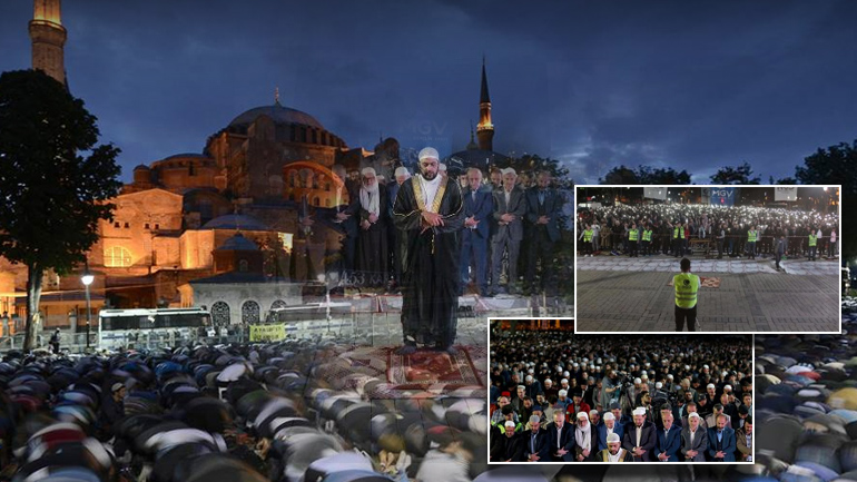 Προκλητική προσευχή τούρκων εθνικιστών στην Αγιά Σοφιά