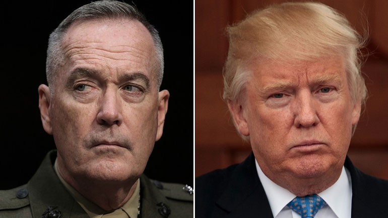 Ο Τραμπ πρότεινε την ανανέωση της θητείας του Ντάνφορντ στη θέση του αρχηγού του γενικού επιτελείου ενόπλων δυνάμεων
