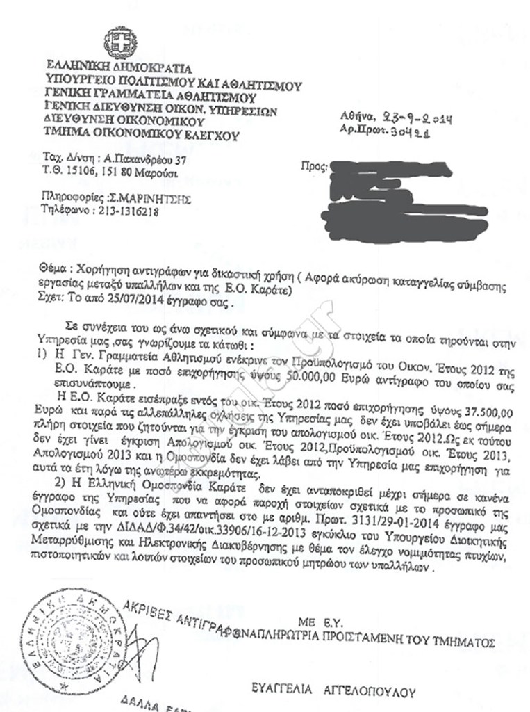 Η Ομοσπονδία δεν λογοδοτούσε πουθενά, ούτε για τη διαχείριση των οικονομικών της ούτε για τα μέλη της