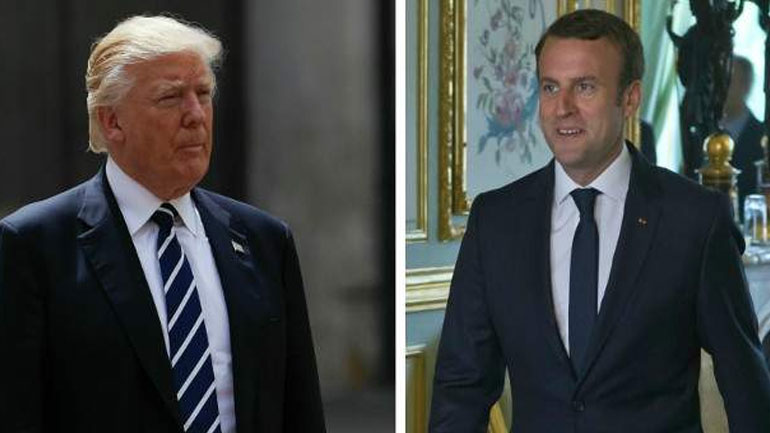 Ο Τραμπ συναντά τον Μακρόν και του πλέκει το εγκώμιο