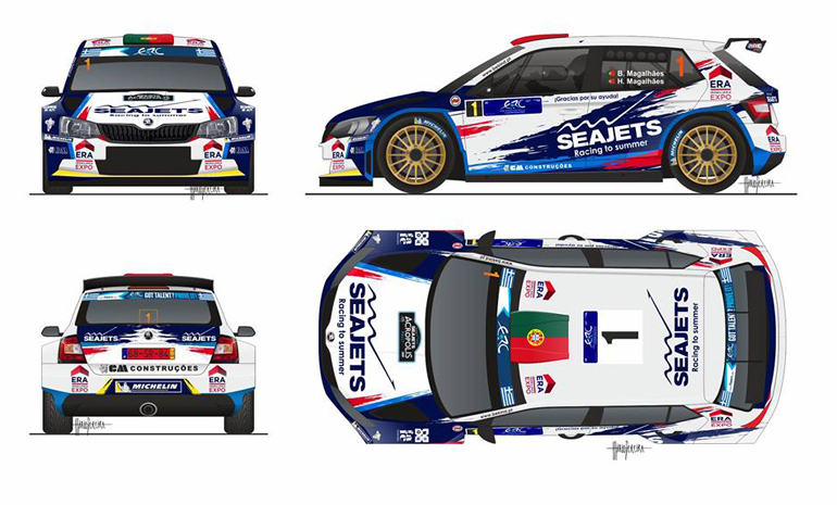 Οι πρωτοπόροι στη βαθμολογία Bruno και Hugo Magalhaes θα τρέξουν με Skoda Fabia R5 βαμμένο στα χρώματα του μεγάλου χορηγού SEAJETS
