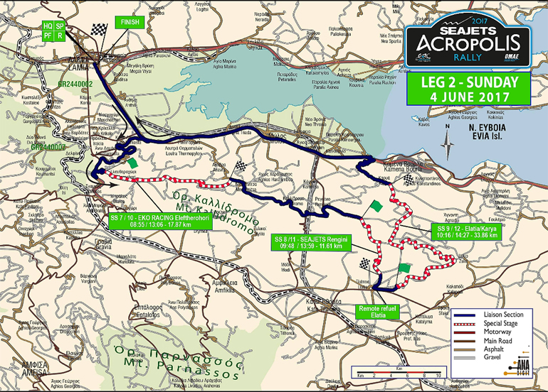 Ο χάρτης με τις ειδικές διαδρομές τη δεύτερη μέρα (Κυριακή). Πατήστε πάνω για να τον δείτε μεγαλύτερο