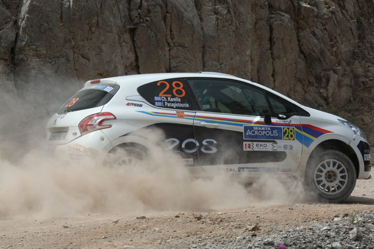 Ο Χρυσόστομος Καρέλλης με τον Ηλία Παναγιωτούνη (Peugeot 208 R2) έχασαν πολύτιμο χρόνο από κλαταρισμένα ελαστικά 