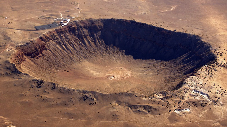 Ενδεικτικά, το μέγεθος ενός κρατήρα που προέκυψε από πτώση μετεωρίτη