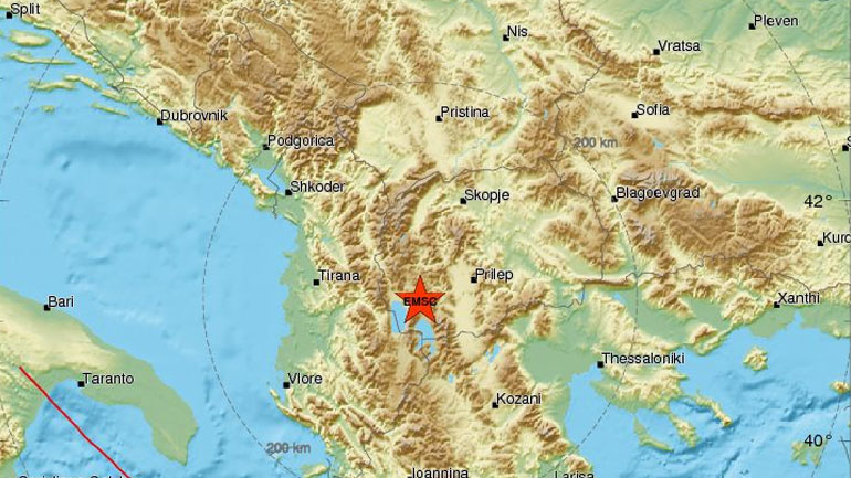 Σεισμός 4,1R στα σύνορα Αλβανίας – Σκοπίων