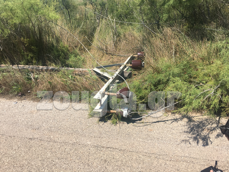 Το ελικόπτερο έκοψε μία από τις κολόνες της ΔΕΗ