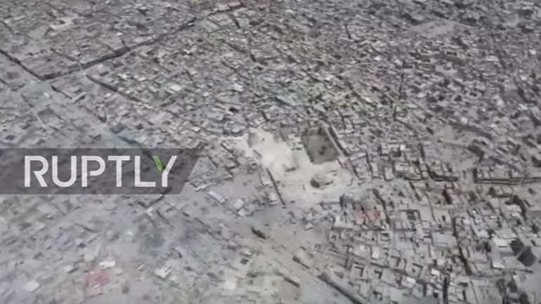 Εναέριες εικόνες από το κατεστραμμένο τέμενος αλ Νούρι στη Μοσούλη