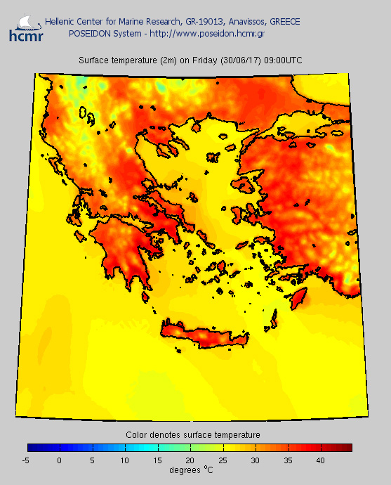 Θερμοκρασία αέρα στις 9.00