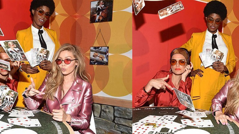 To total pink look της Gigi Hadid στο πάρτι για τη νέα Vogue Eyewear συλλογή της