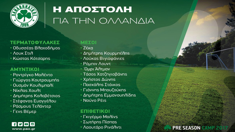 Η αποστολή του Παναθηναϊκού για την Ολλανδία