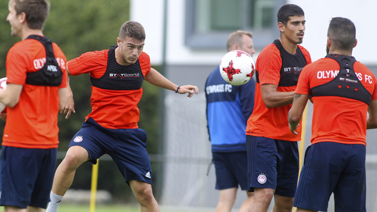 Η προπόνηση του Ολυμπιακού στο Βέλγιο