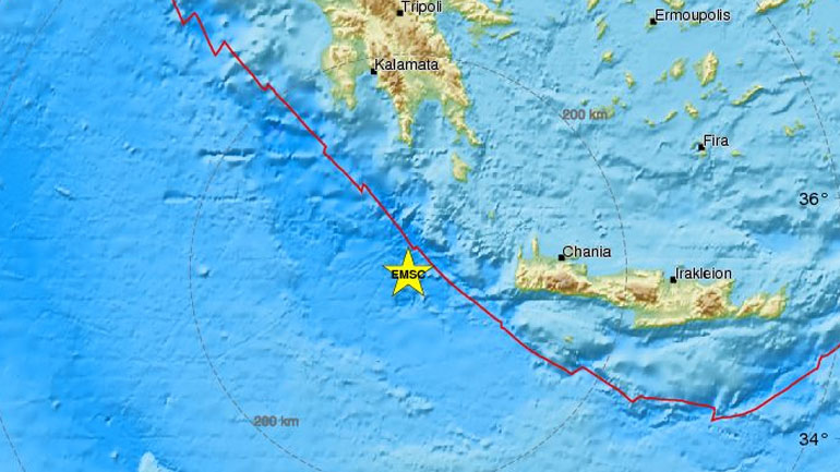Σεισμός 3,7R ανοιχτά της Κρήτης