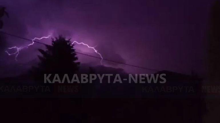 Ισχυρές καταιγίδες στα Καλάβρυτα